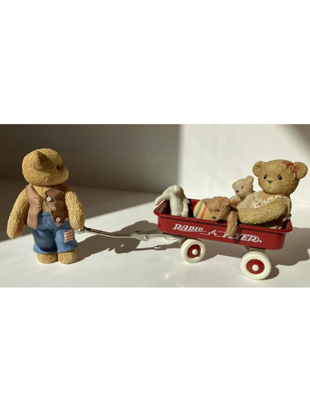 Cherished Teddies by Enesco 706973 Verna and Eva Radio Flyer Wagon Figurine Set